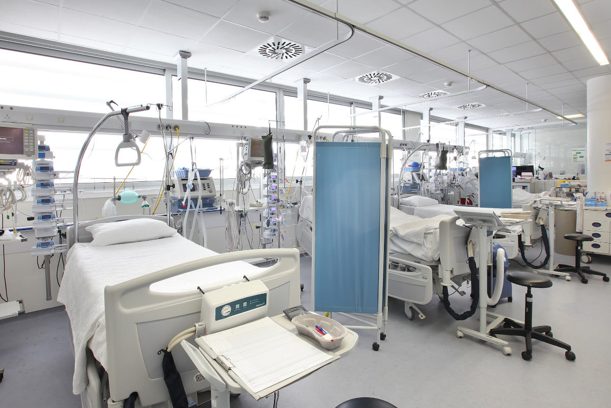 View of ICU Hospital Beds