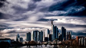 Frankfurt Skyline where Deutsche HQ is located