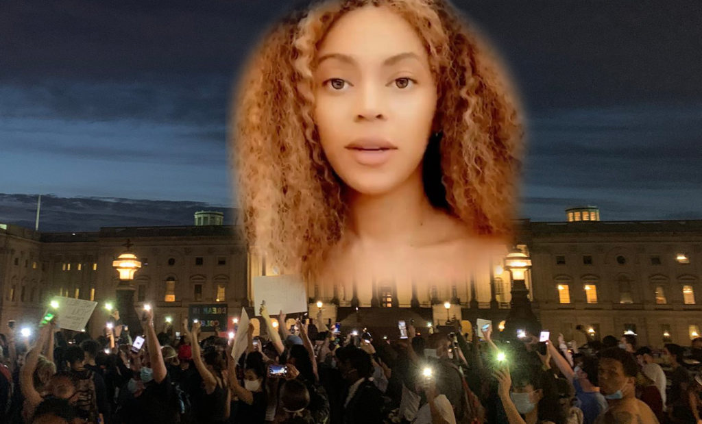 Beyonce superimposed on US Capitol BLM protest