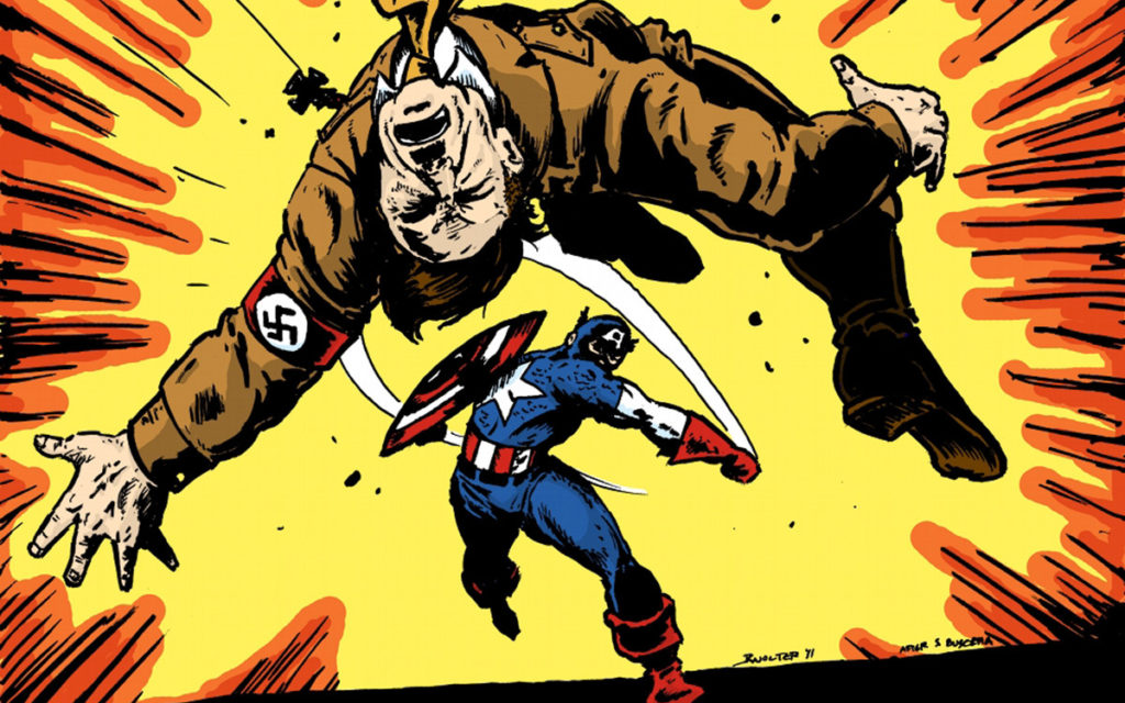 Captain America punches Hitler