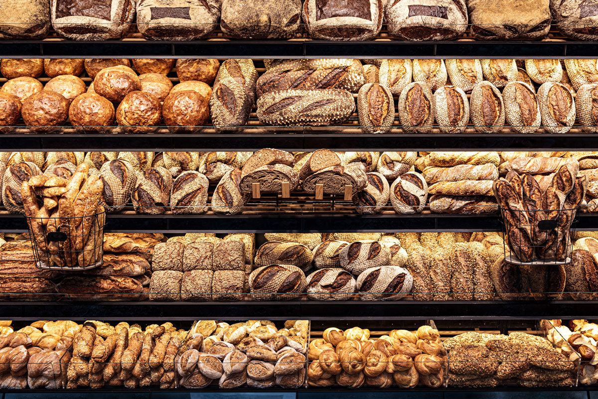Assortment of Bread at a German Bakery