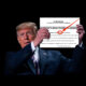 trump holding misspelled document